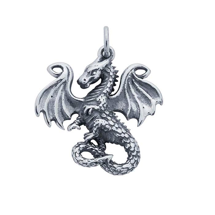 Sterling Silver Fairy Tale Dragon Pendant