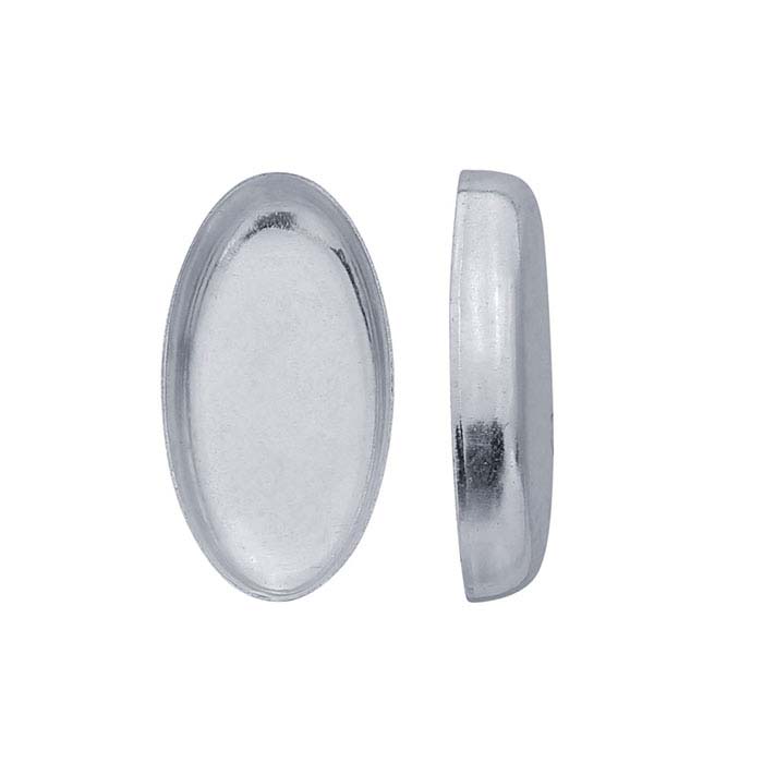 Sterling Silver 10 x 5mm Elongated Oval Bezel Cup Setting - RioGrande