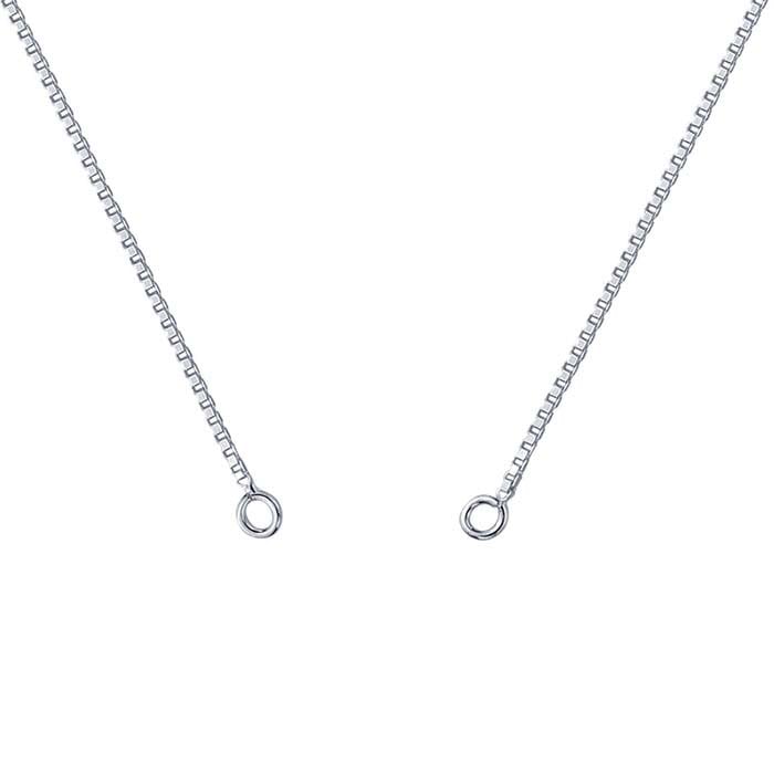 Sterling Silver 1mm Box Chain Necklace Component, Adjustable