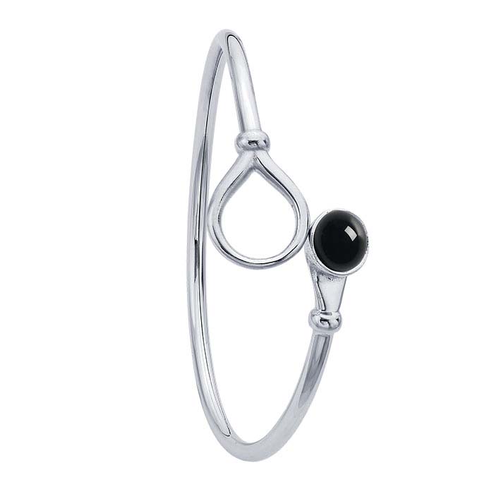 Sterling Silver Rhodium-Plated Flex Tube Bangle Bracelet Mounting