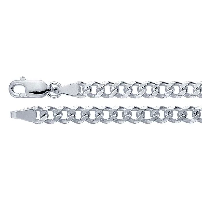 Sterling Silver 3.8mm Beveled Curb Chain - RioGrande