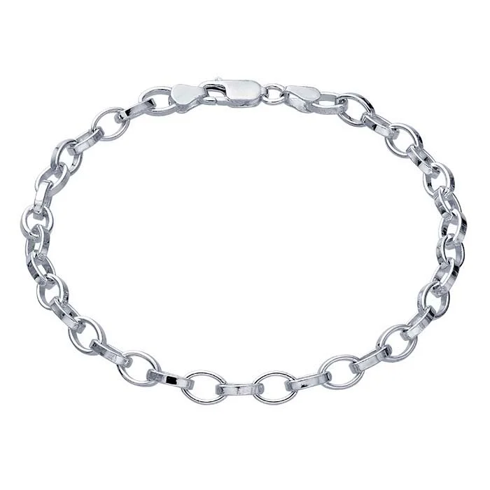 Sterling Silver 5mm Oval Link Chain Bracelet - RioGrande
