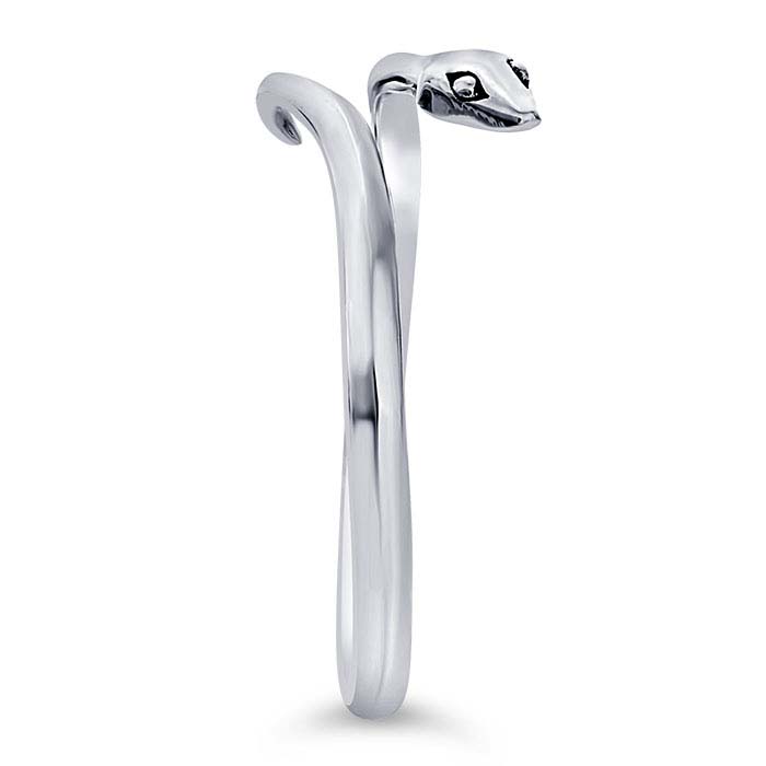 Sterling Silver Snake Bypass Ring, Adjustable - RioGrande