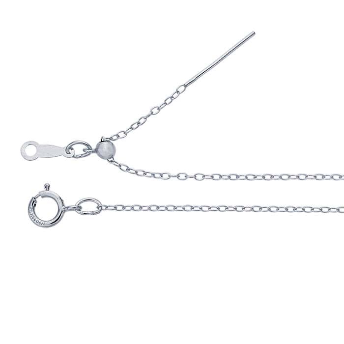 Sterling Silver Add-A-Bead Cable Chain Necklaces, Adjustable
