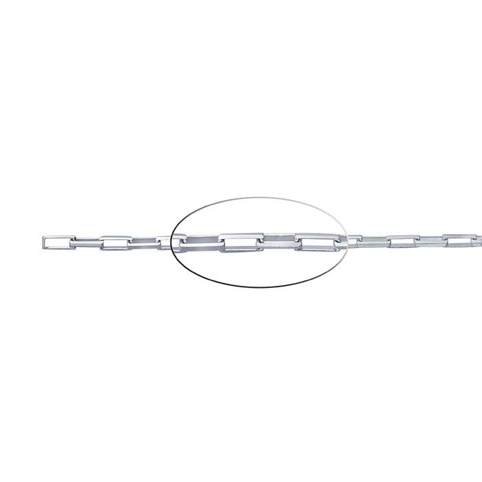 Sterling Silver 4mm Beveled Long Box Chain - RioGrande