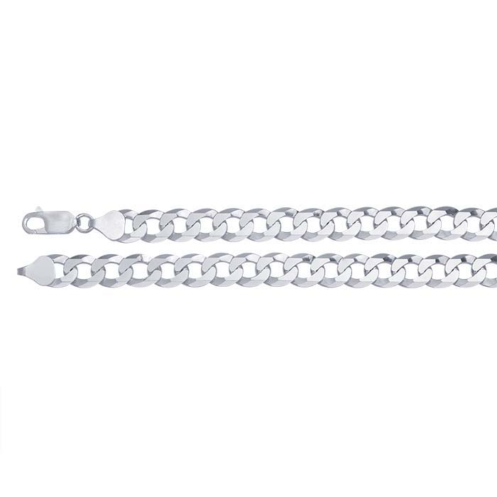 Sterling Silver Beveled Flat Curb Chain Bracelet - RioGrande