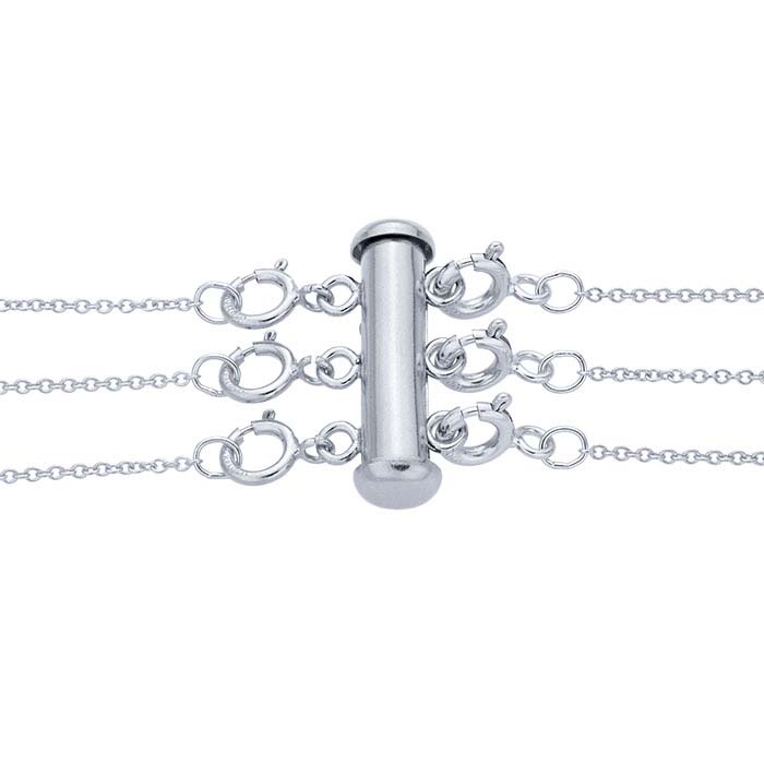 Layered Necklace Detangler Silver / 2 Row Clasp