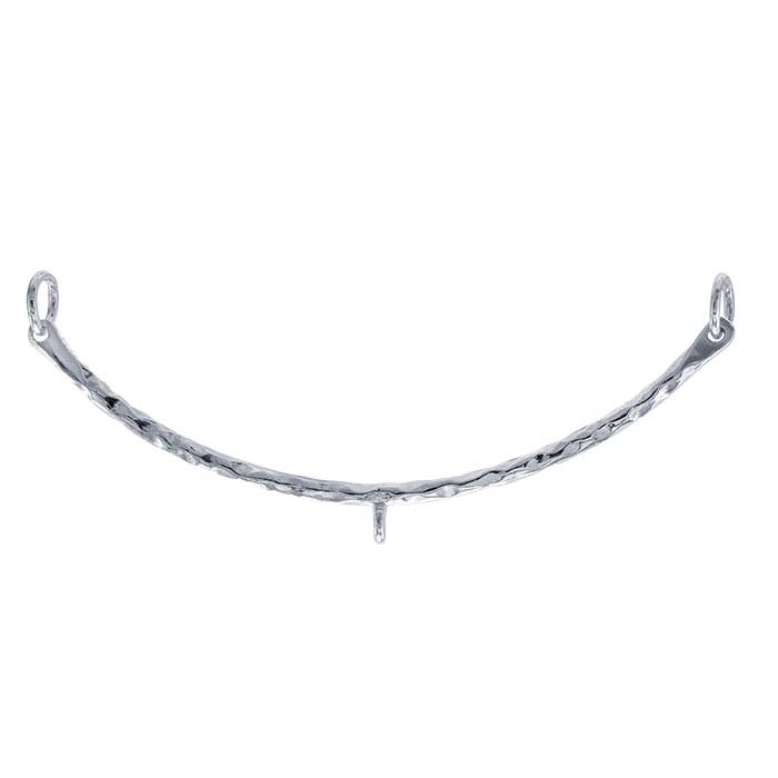Sterling Silver Curved Textured Festoon Pendant with Ring - RioGrande