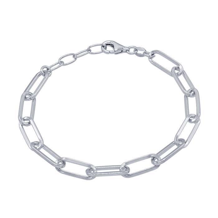Sterling Silver Paperclip Cable Chain Bracelet - RioGrande