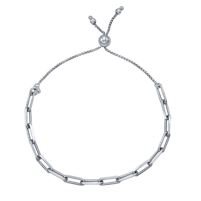 Sterling Silver Solid Paper Clip Chain 18 Inch Necklace