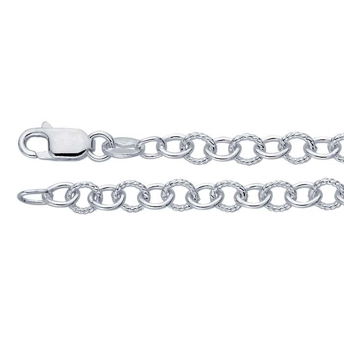 Sterling Silver 4mm Twisted & Smooth Cable Chain RioGrande