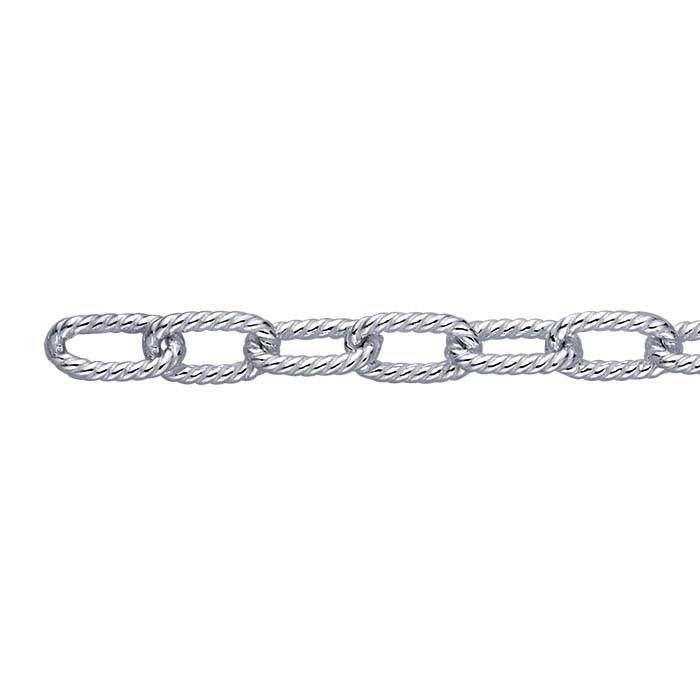Solid 925 Sterling Silver Twisted Oval Cable Chain Extender With