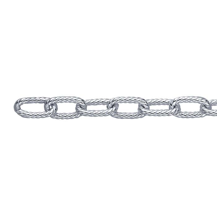 Sterling Silver Twisted Oval Cable Chain, By the Foot - RioGrande