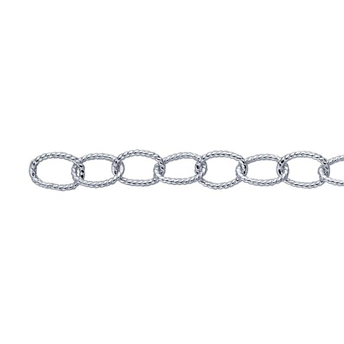 Sterling Silver 5.3mm Twisted Oval Cable Chain, By the Foot RioGrande