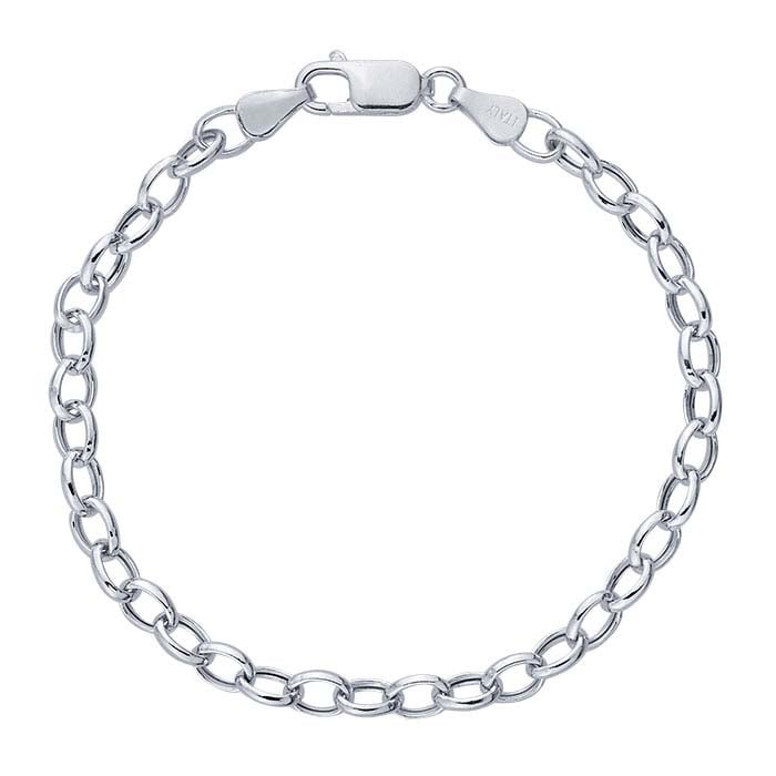 Sterling Silver Bracelet Oval Link Hollow Lightweight 12.4g 7”