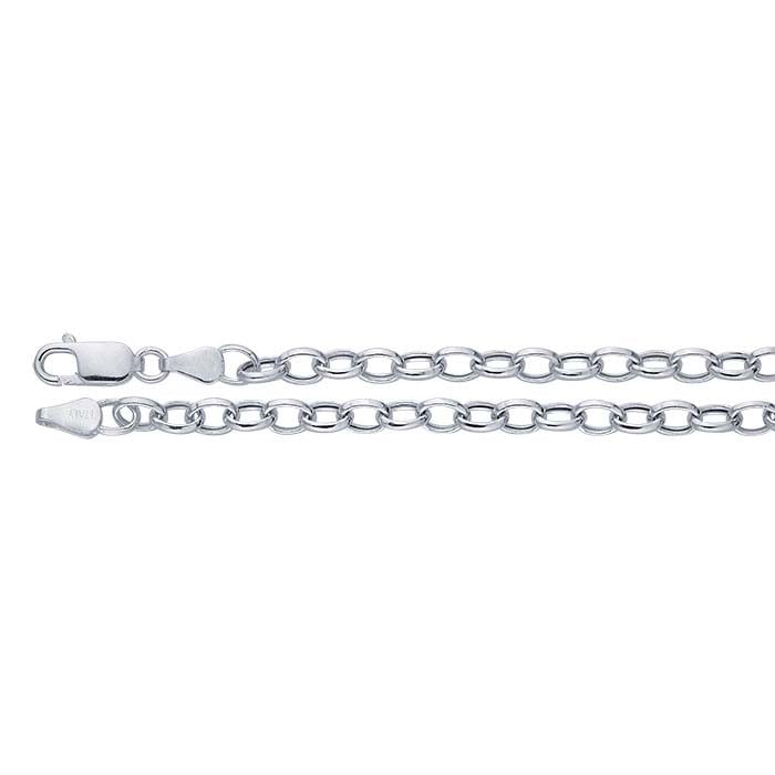 Sterling Silver 7.6mm Oval Cable Chain Bracelet - RioGrande