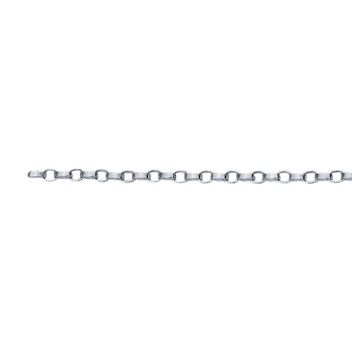 Sterling Silver 1.1mm Flat Round Rolo Chain - RioGrande