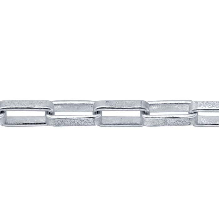 Sterling Silver 2mm Elongated Box Chain, By the Foot - RioGrande