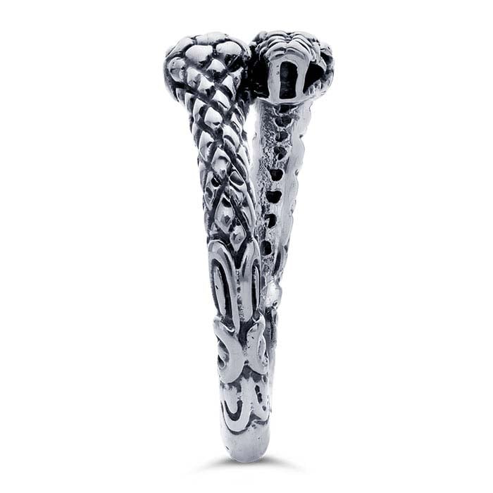 Sterling Silver Double Snake Head Ring - RioGrande