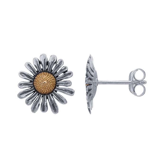 Sterling Silver Daisy Post Earrings with Bronze Center RioGrande