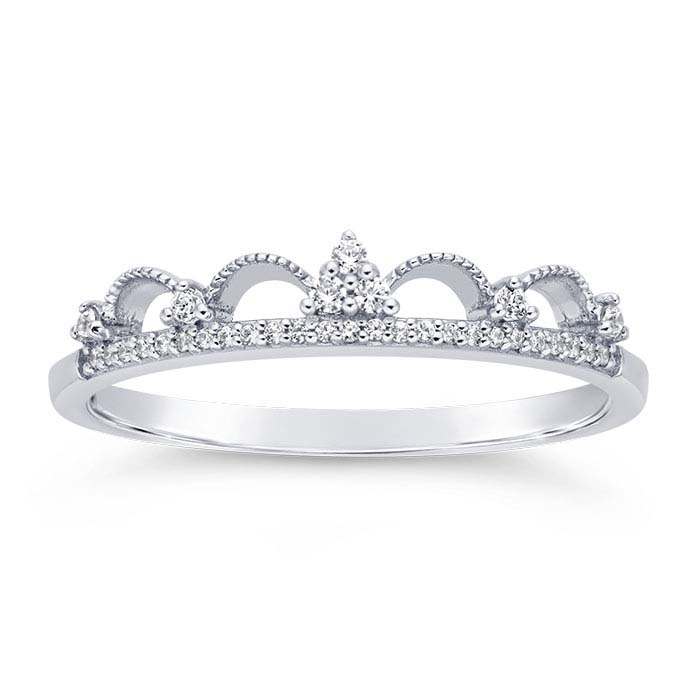 Tiara Setting Ring Sterling Silver CZ-Set Tiara Ring - RioGrande