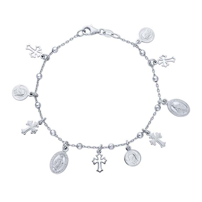Sterling Silver Religious Charm Bracelet RioGrande