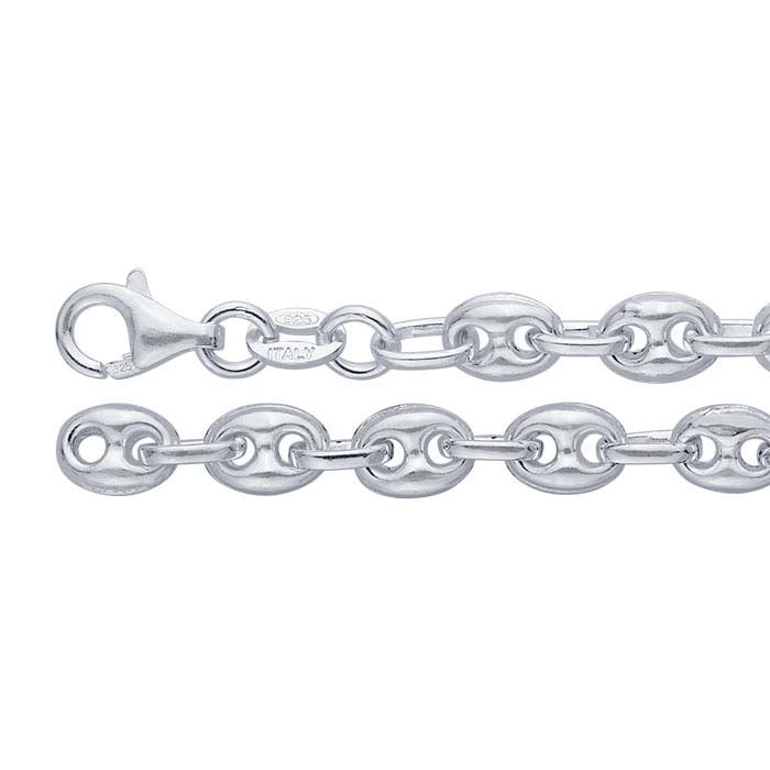 Men's Silver Puffed Anchor Chain Necklace – LynnToddDesigns