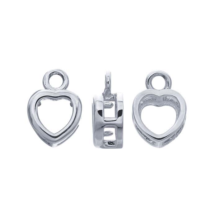 Sterling Silver Open Heart Charm - Small