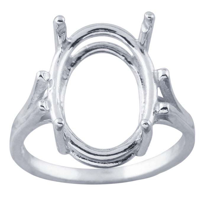 Sterling Silver ReadySet™ Oval Ring Mountings RioGrande