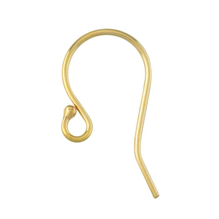 14/20 Yellow Gold-Filled Ear Wire with Loop and Ball End - RioGrande