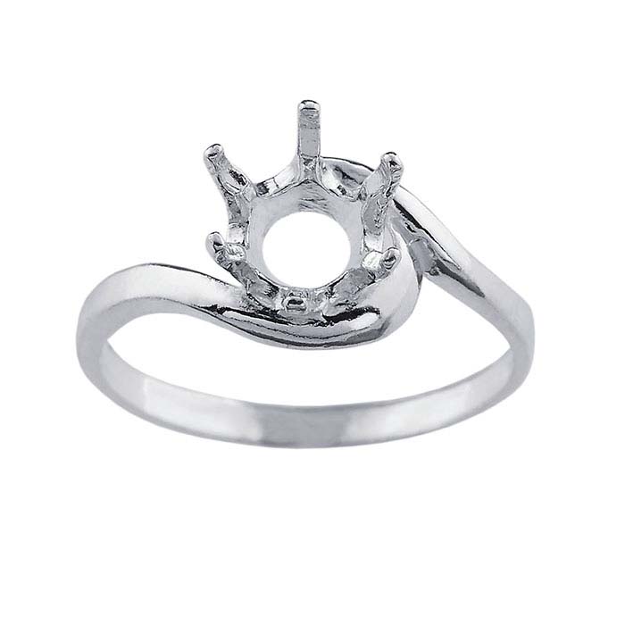Sterling Silver ReadySet™ Crescent Round Ring Mounting RioGrande