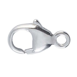 18K White Gold Rhodium-Plated Lobster Clasp with Closed Ring
