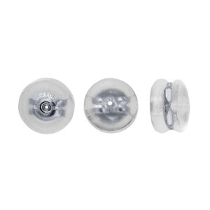 Sterling Silver 6.3mm Dia. Silicone-Covered Friction Ear Nut