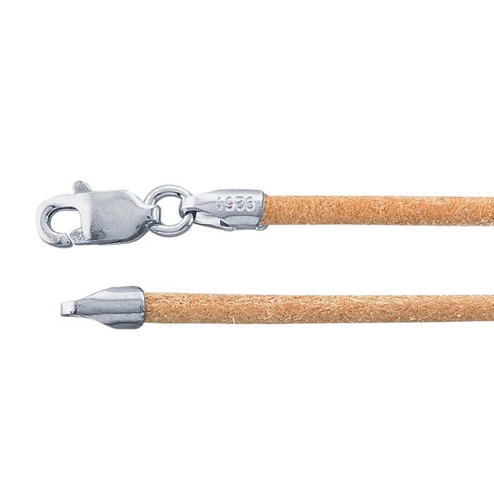 Natural Leather Cord with Sterling Silver Clasp - RioGrande