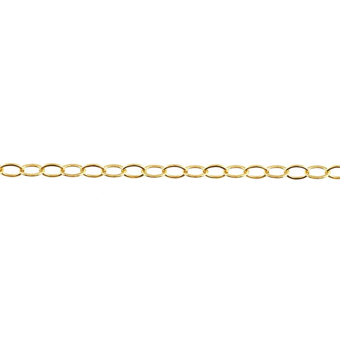 14/20 Yellow Gold-Filled 1.5mm Lightweight Flat Oval Cable Chain - RioGrande