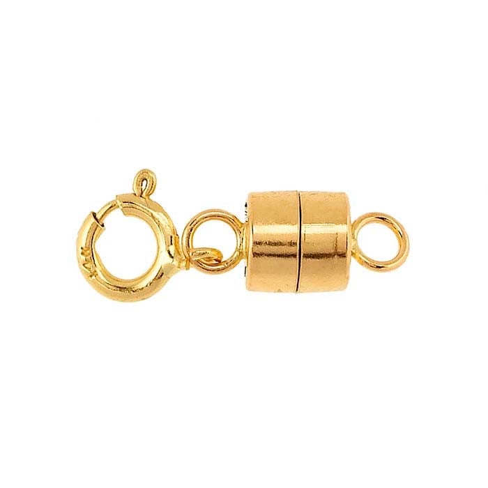 14K Yellow Gold Barrel Magnetic Clasp with Spring Ring - RioGrande