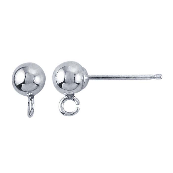Sterling Silver Hollow Ball Post Earrings with Open Ring RioGrande