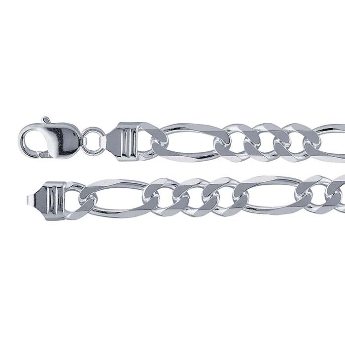 Sterling Silver Diamond-Cut Figaro 