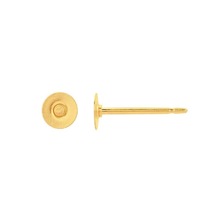 Two Earring Back Replacements, Threaded 14K Solid Yellow Gold, .0375