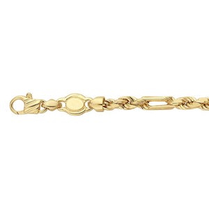 14K Yellow Gold Rope Chain Bracelet