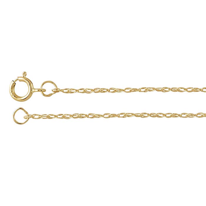 14K Yellow Gold 0.9mm Double-Rope Chain - RioGrande