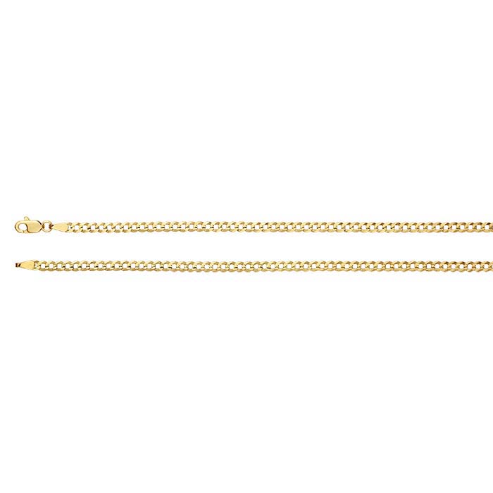 14K Yellow Gold Diamond-Cut Dapped Curb Chain - RioGrande