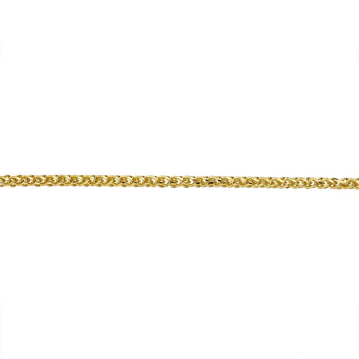 14K Yellow Gold 1mm Diamond-Cut Wheat Chain - RioGrande