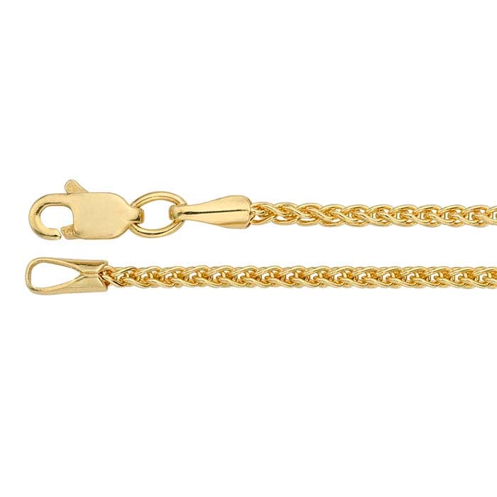 14K Yellow Gold 1.5mm Round Wheat Chain - RioGrande