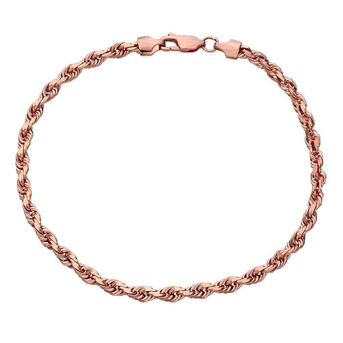 Ivy Name Paperclip Chain Bracelet with Diamonds - Rose Gold Vermeil - Oak &  Luna