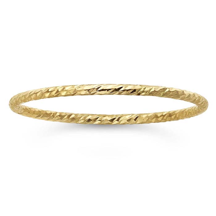 14K Yellow Gold Sparkle Wire Stackable Rings - RioGrande