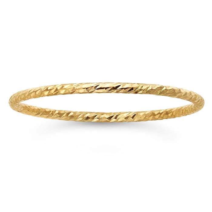 14K Yellow Gold Sparkle Wire Stackable Ring - RioGrande 14K Yellow Gold Sparkle Wire Stackable Ring - RioGrande