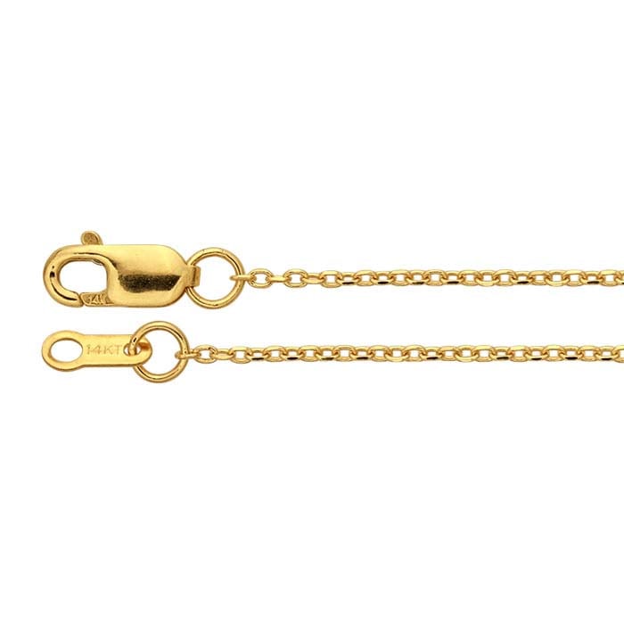14K Yellow Gold 1mm Diamond-Cut Cable Chain RioGrande