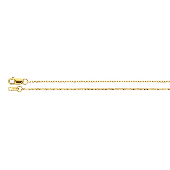 14K Yellow Gold 1mm Diamond-Cut Cable Chain - RioGrande