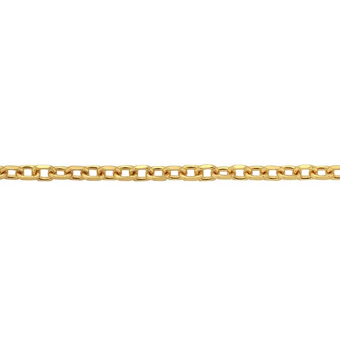 14K Yellow Gold 1mm Diamond-Cut Cable Chain - RioGrande